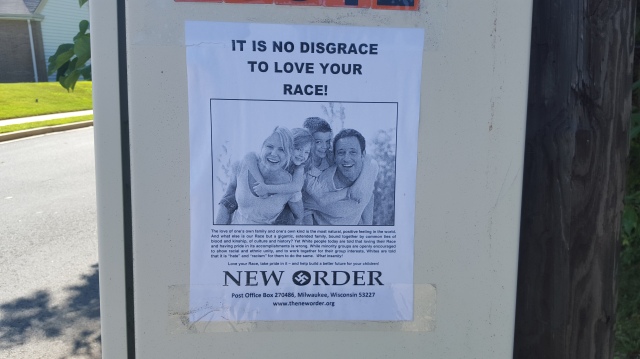 Flyer found in Arlington Virginia on August 25, 2015